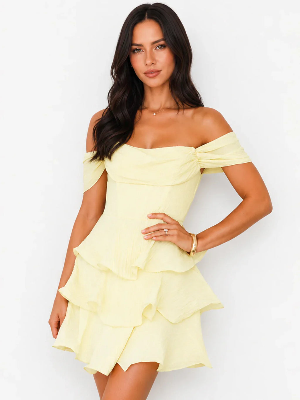 Pretty In The Sun Off Shoulder Mini Dress