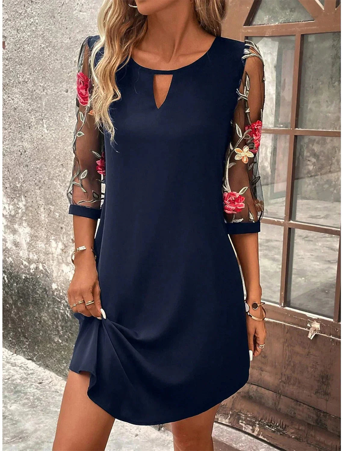 Isabelle Embroidered Mini Dress