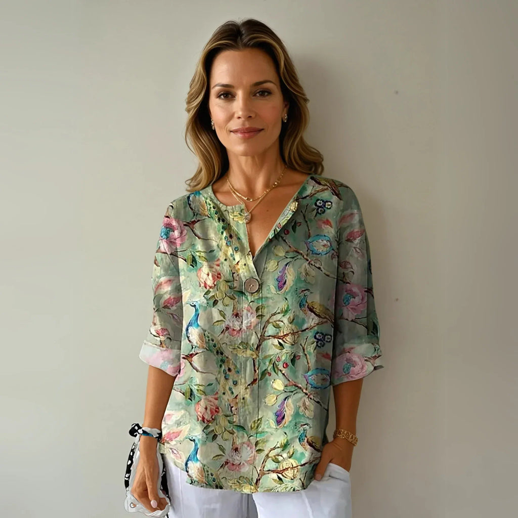 Finley Floral 3/4 Top