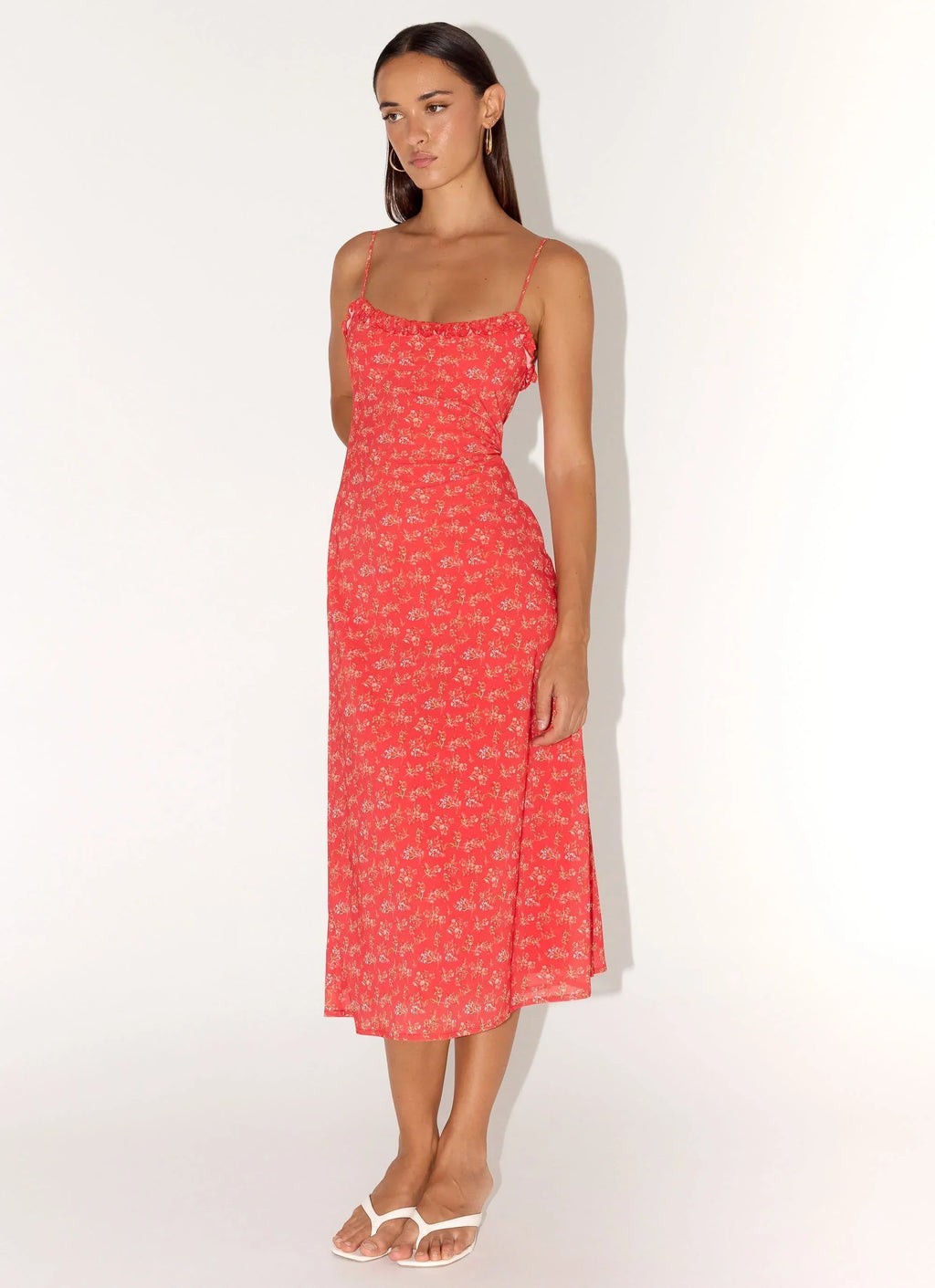 Kahlo Midi Dress Red