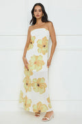 Sunlight’S Embrace Strapless Maxi Dress Yellow
