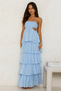 Hello Molly Luxe Mode Strapless Maxi Dress Blue
