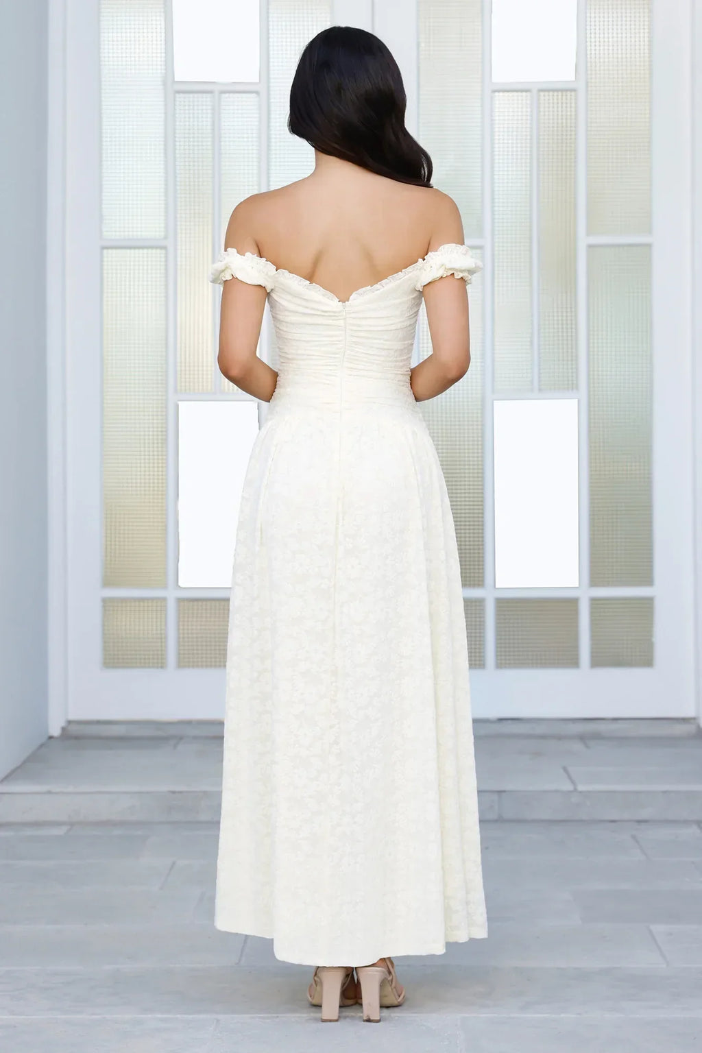 Soft Serve Off Shoulder Maxi Dress Yellow