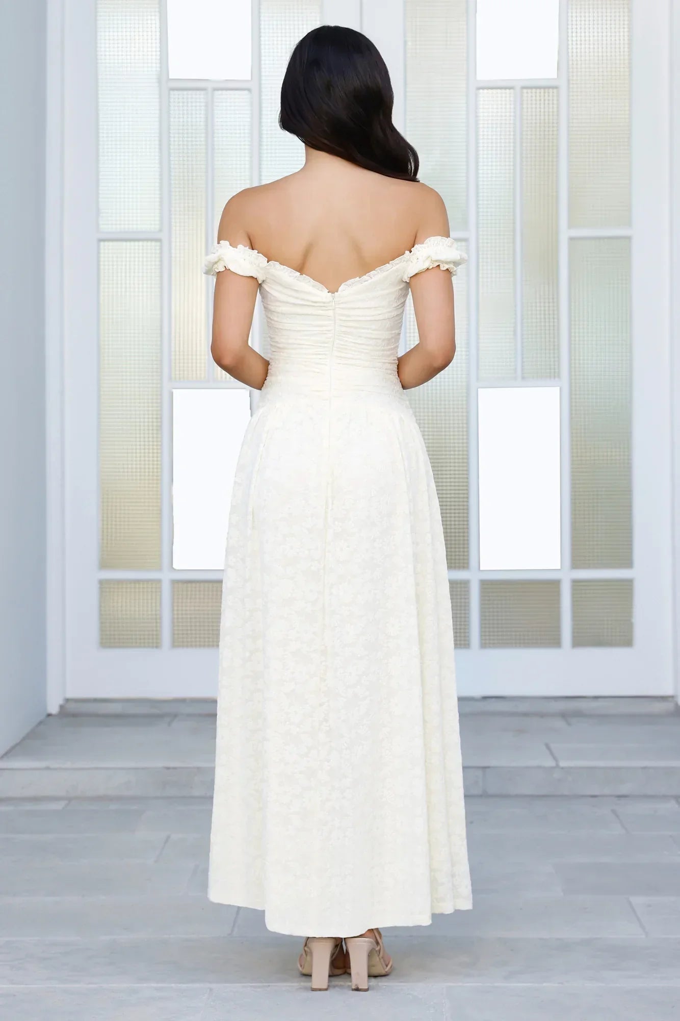 Soft Serve Off Shoulder Maxi Dress Yellow