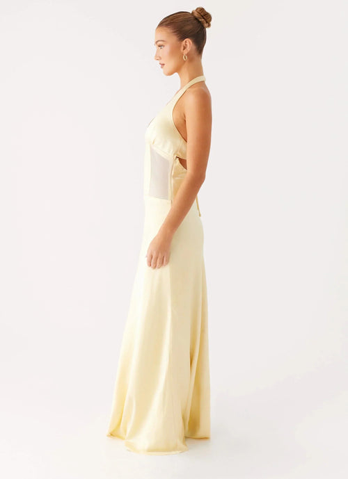 Ambre Mesh Panel Maxi Dress - Yellow