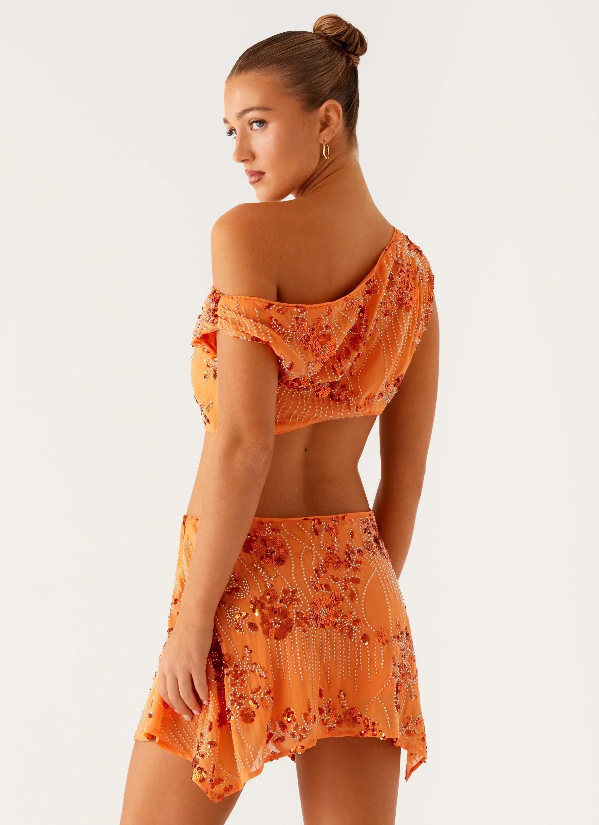 Aletta Sequin Mini Dress - Orange