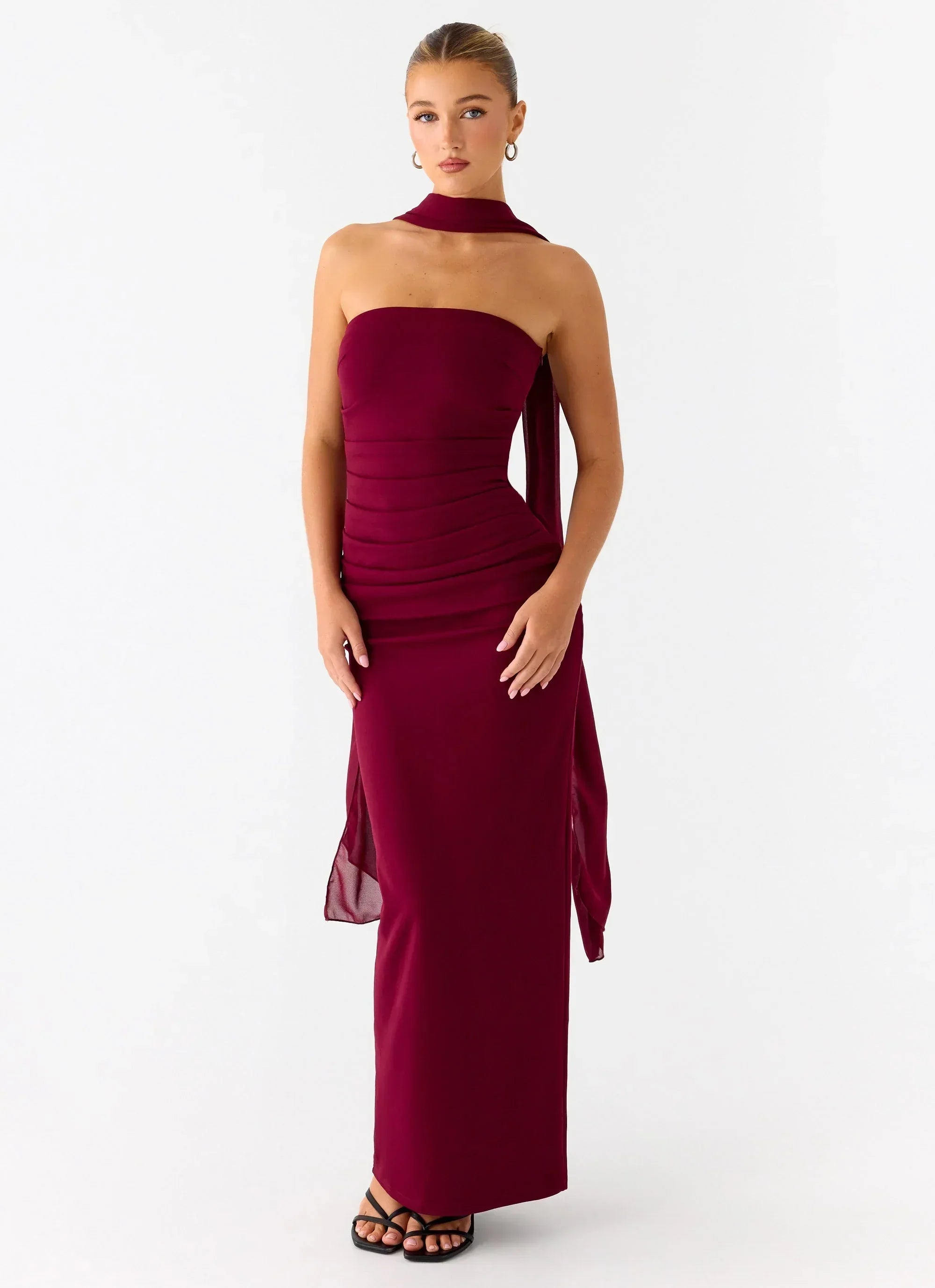 Libra Maxi Dress - Dark Cherry