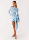 Consie Long Sleeve Mini Dress - Pale Blue