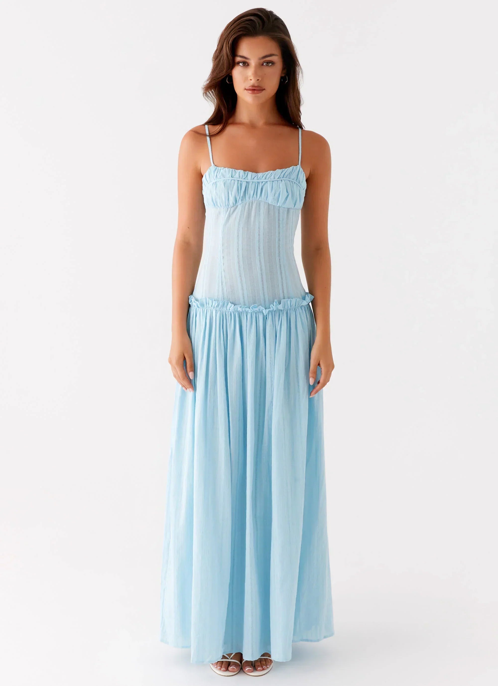 Jacinda Drop Waist Maxi Dress - Blue