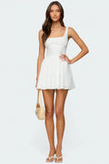 Reina Embroidered Cotton Mini Dress
