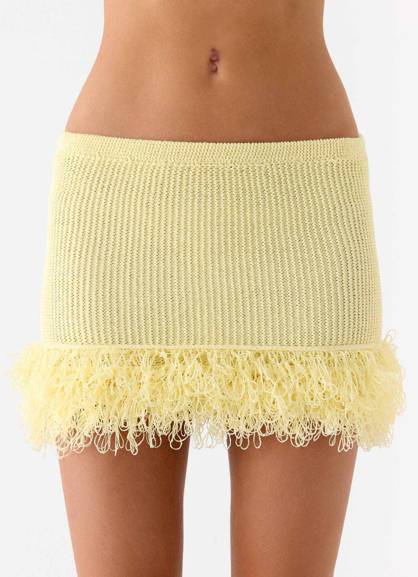 Elyssa Knit Mini Skirt - Lemon