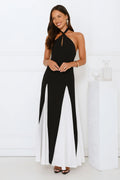 Starry Soirée Halter Maxi Dress Black