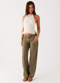 Jaiden Low Rise Denim Jeans - Brown Sand Wash