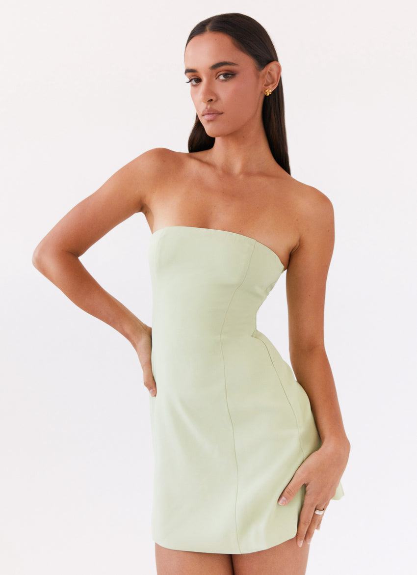 Ayanna Strapless Mini Dress - Green Zest