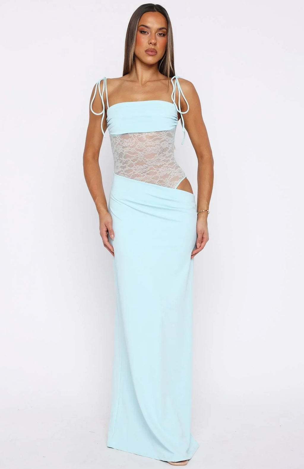 Azure Lace Maxi Dress