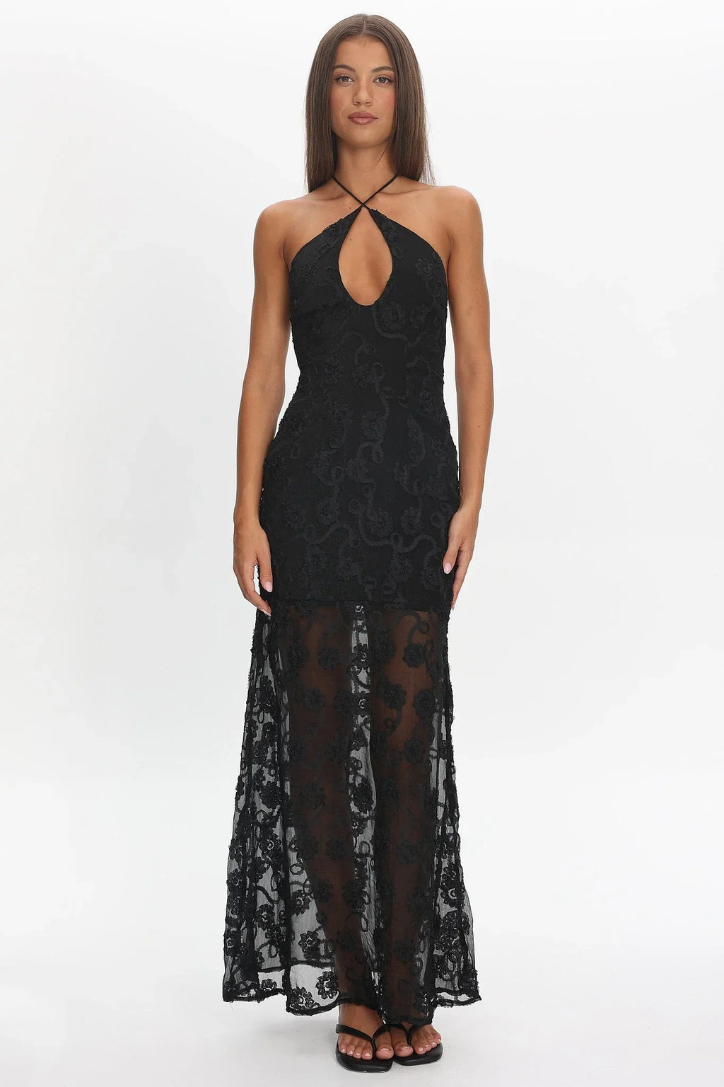 One Night Embellished Maxi Dress Black