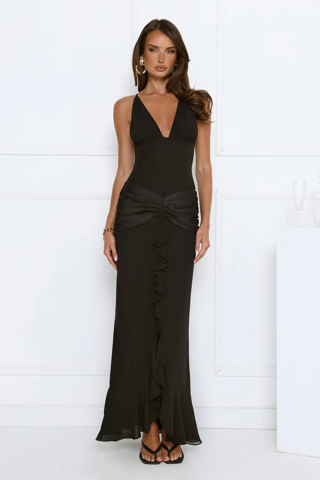 Radiant Soirée Maxi Dress Black