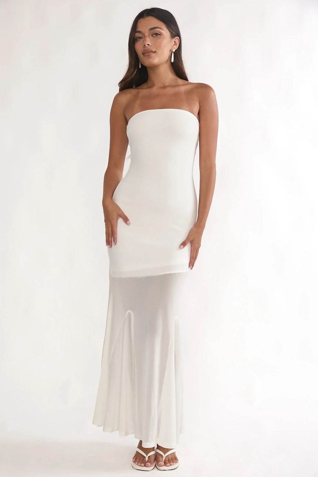 Calluna Strapless Maxi Dress White