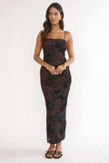 Kaela Embellished Maxi Dress Chocolate