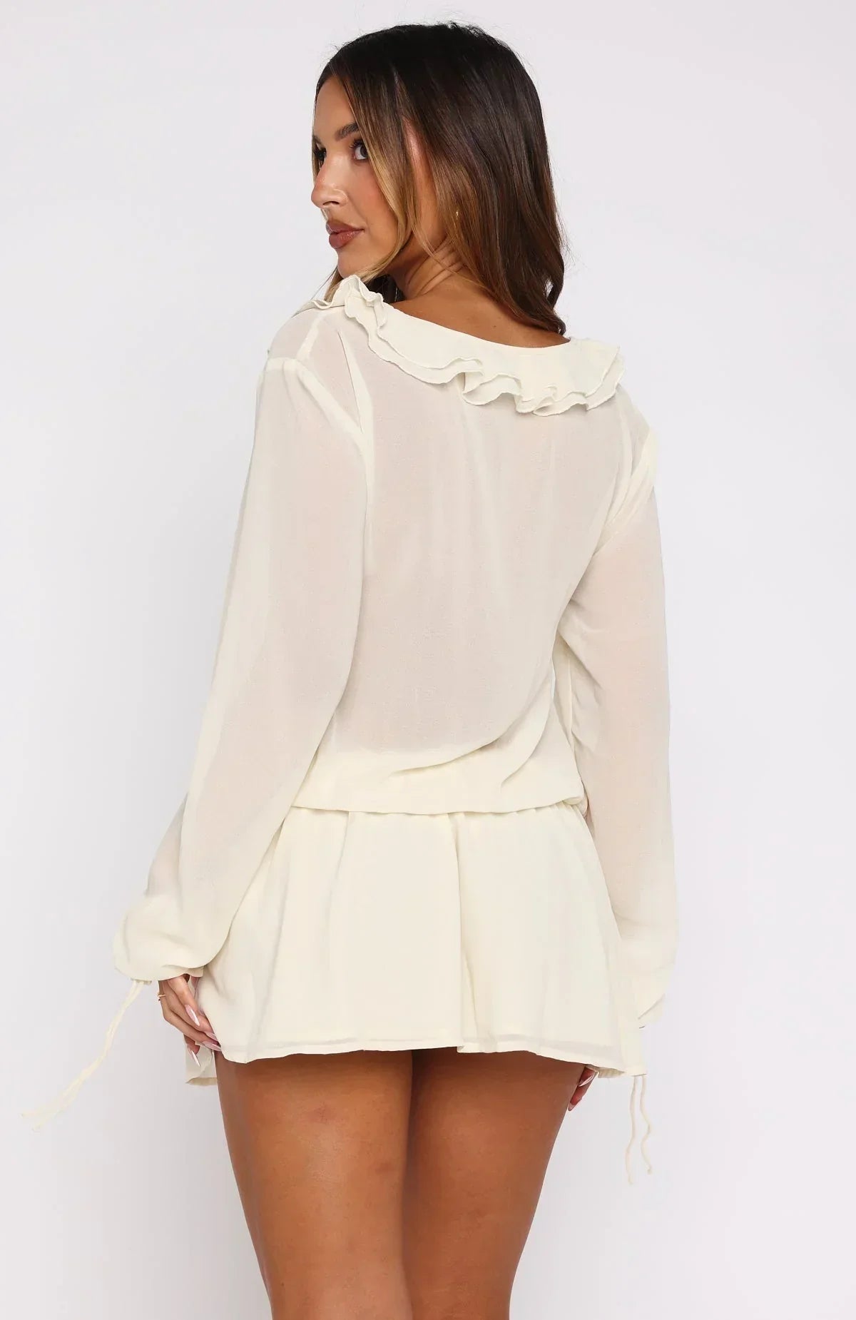 Eternal Energy Long Sleeve Mini Dress Cream