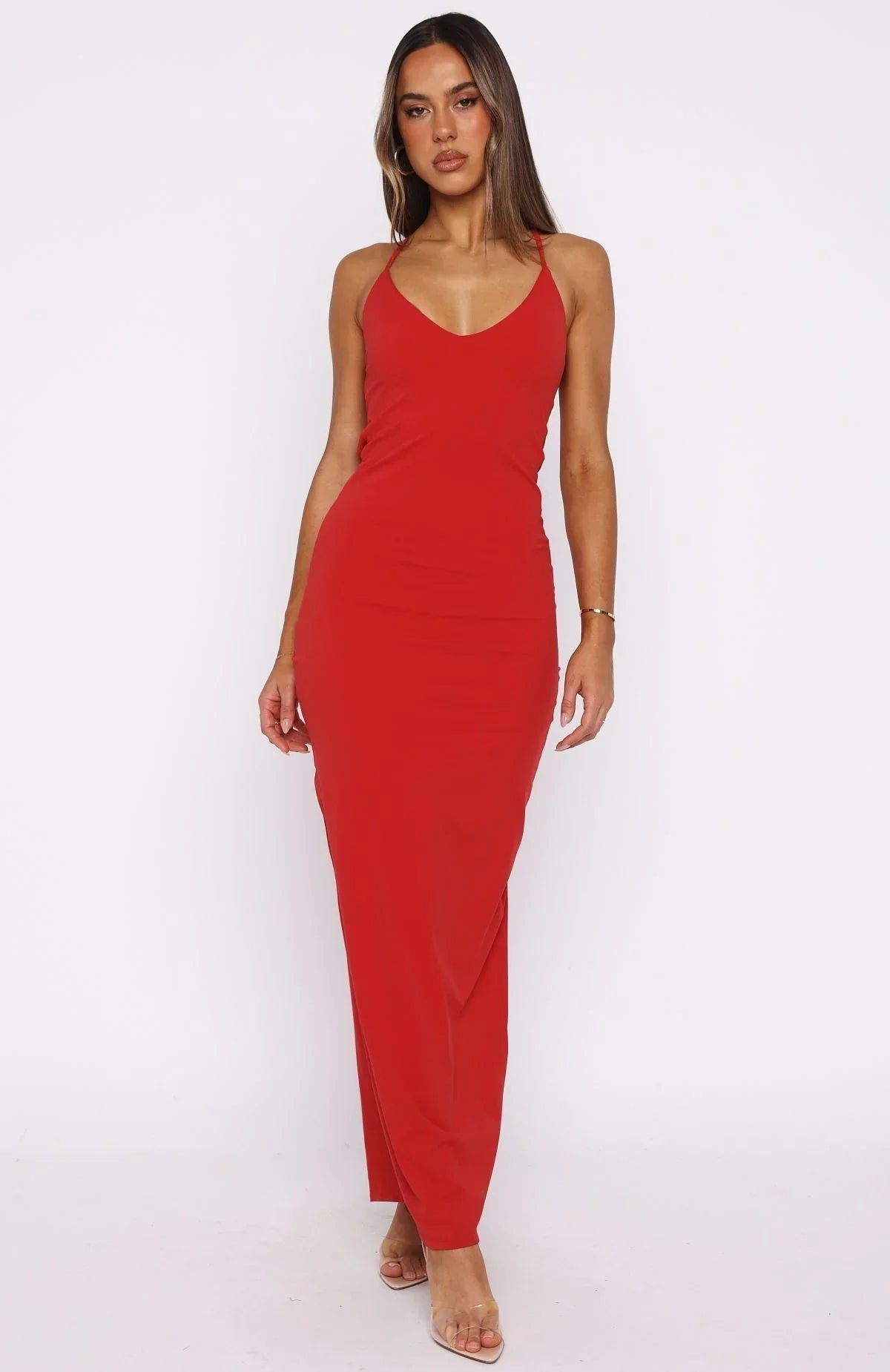 Crimson Flame Maxi Dress