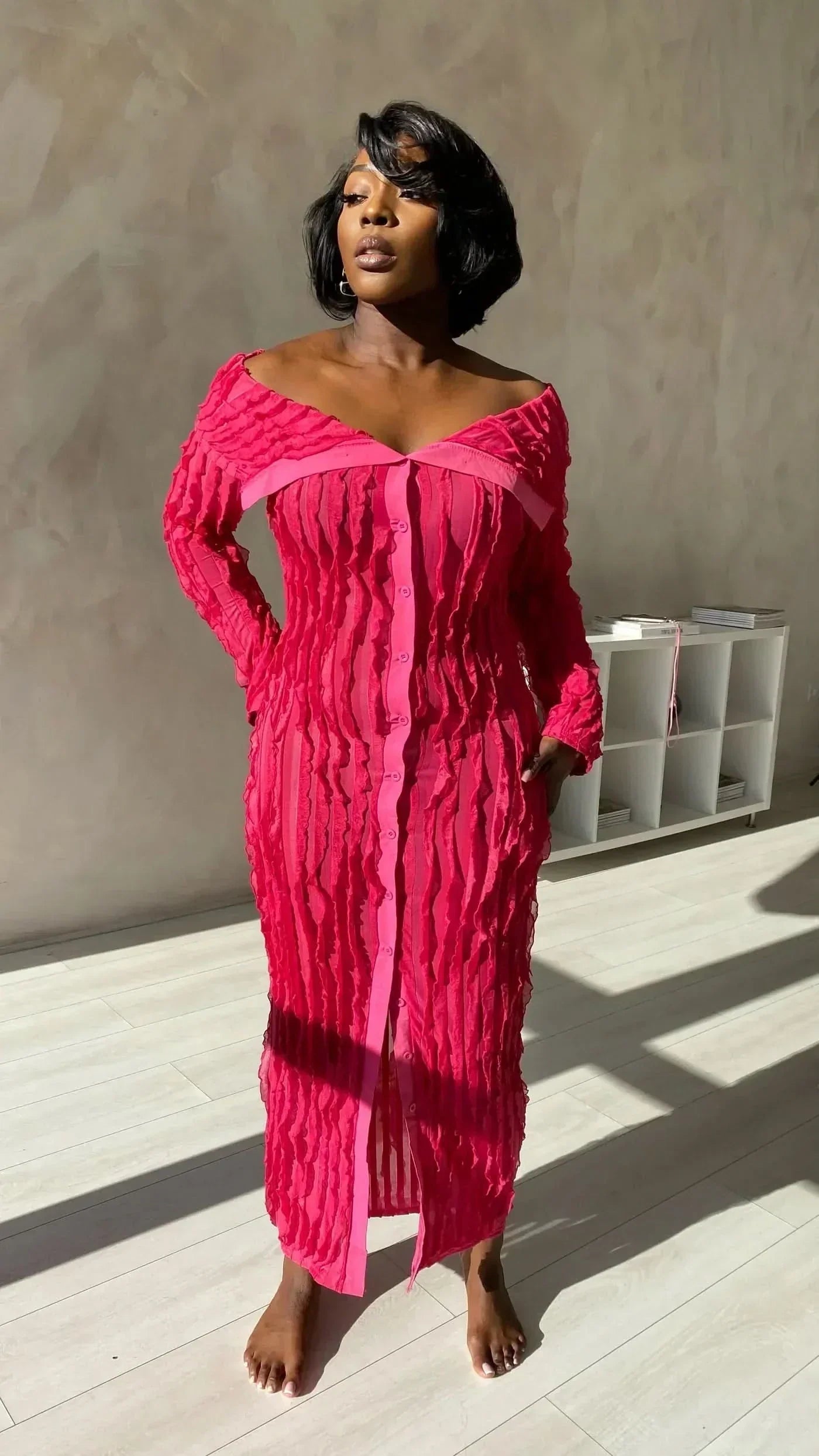Cameron Ruched Midi Dress
