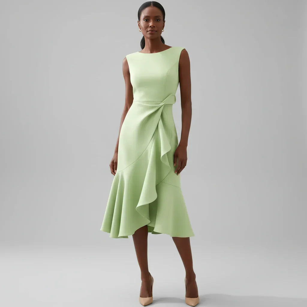 Iris Ruffle Midi Dress