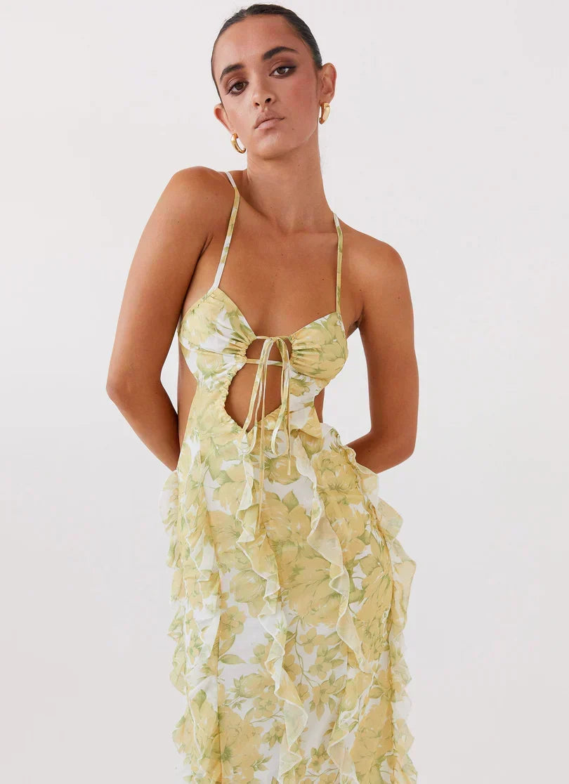 Katie Ruffle Midi Dress