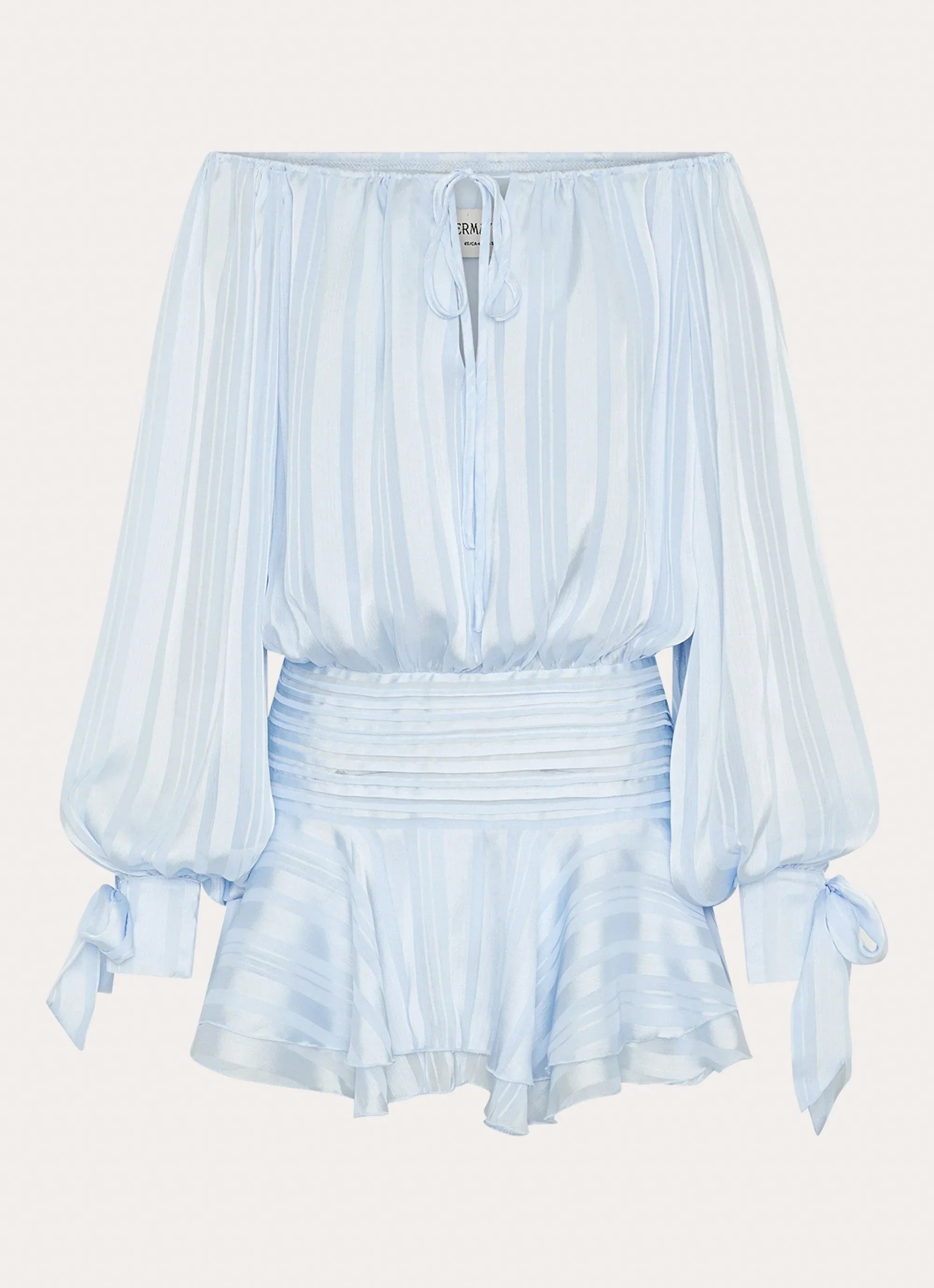 Eira Balloon Sleeve Mini Dress Blue