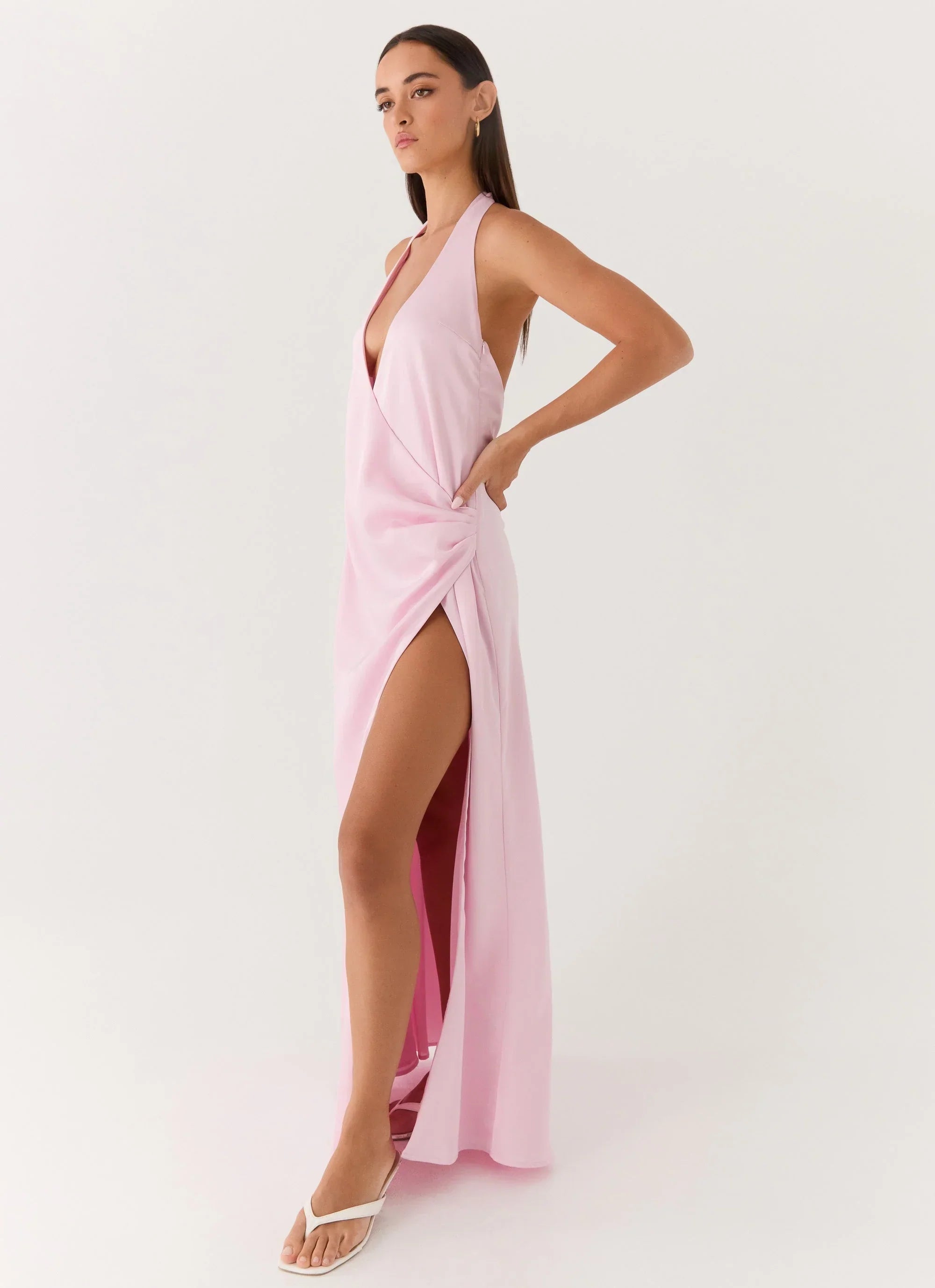 Chellie Wrap Maxi Dress Pink