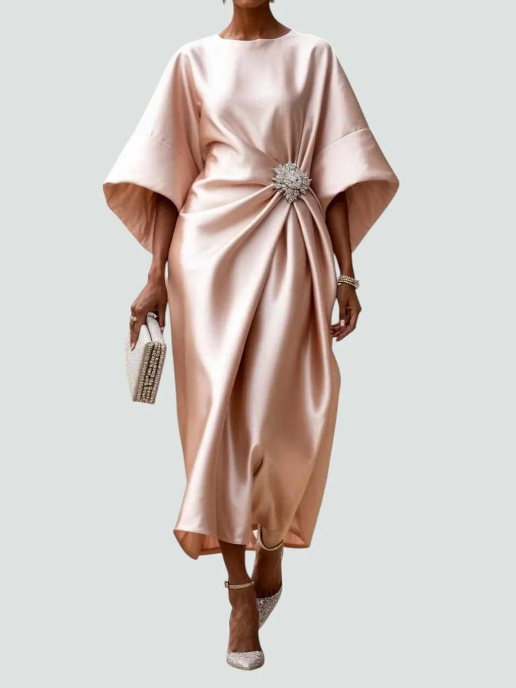Alessandra Satin Midi Dress