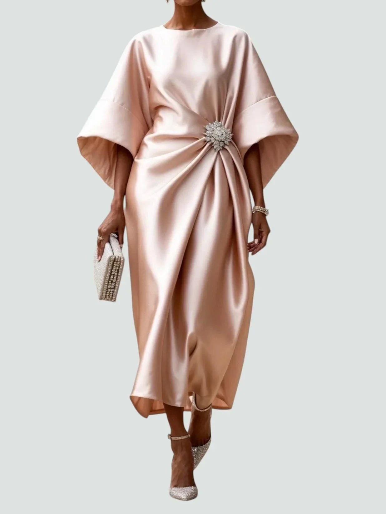 Alessandra Satin Midi Dress