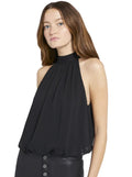 Sage Pleated Halter Top Mini Dress