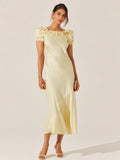 Auden Satin Ruffle Midi Dress