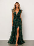 Carmine Maxi Dress | Green Floral