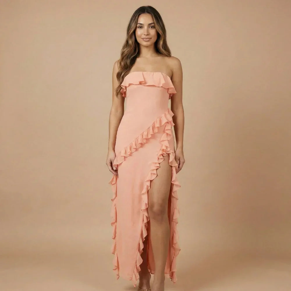 Isabella Ruffle Maxi Dress