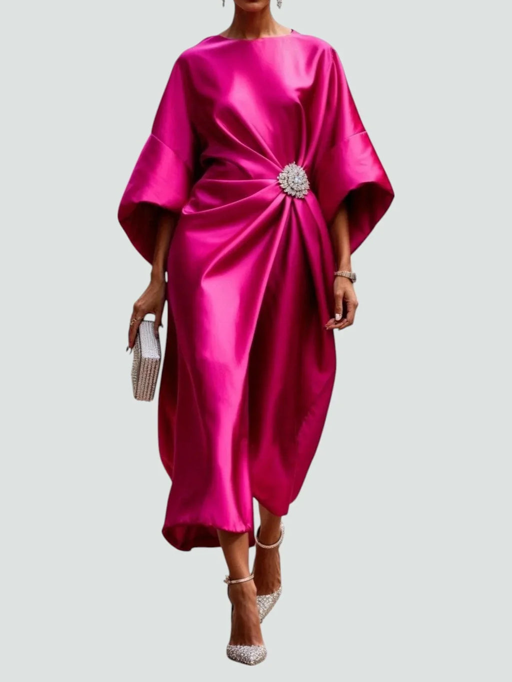 Alessandra Satin Midi Dress
