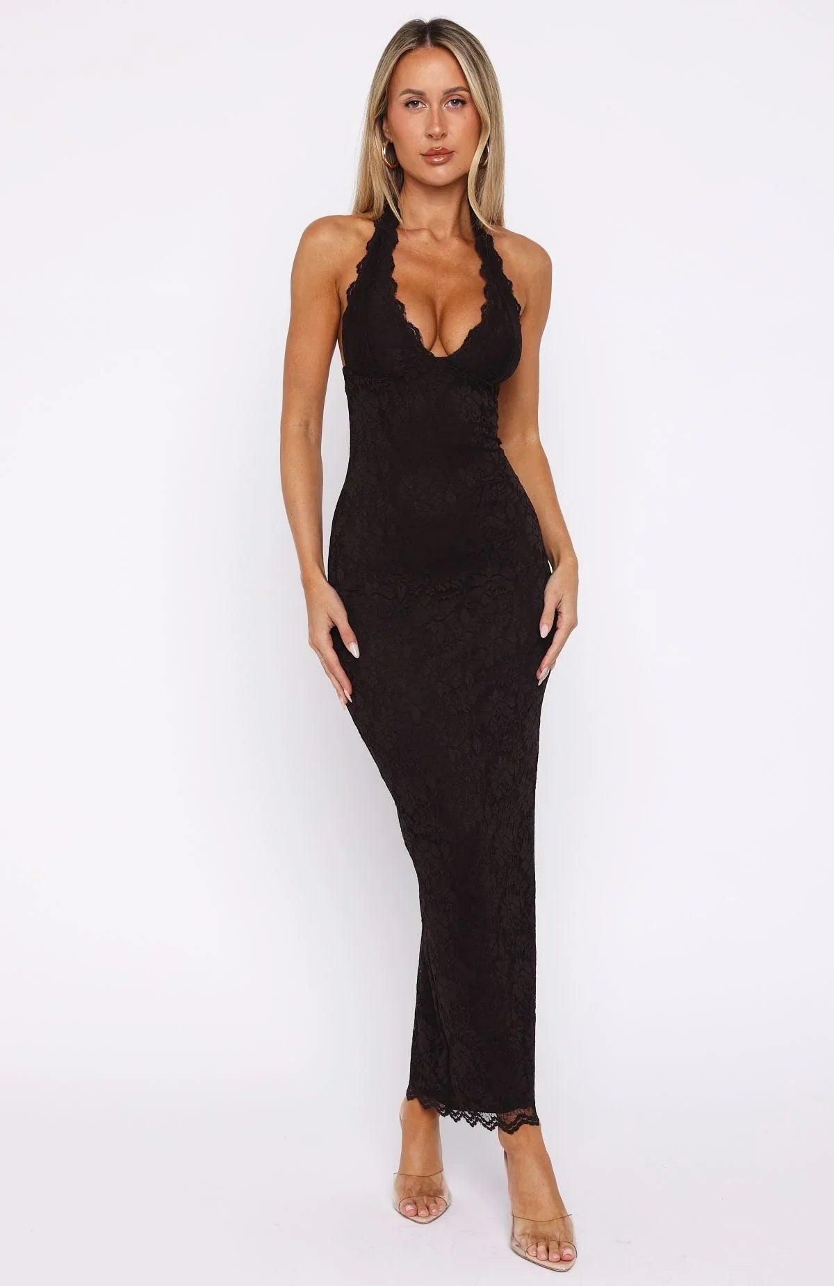 Cocoa Lace Allure Maxi Dress