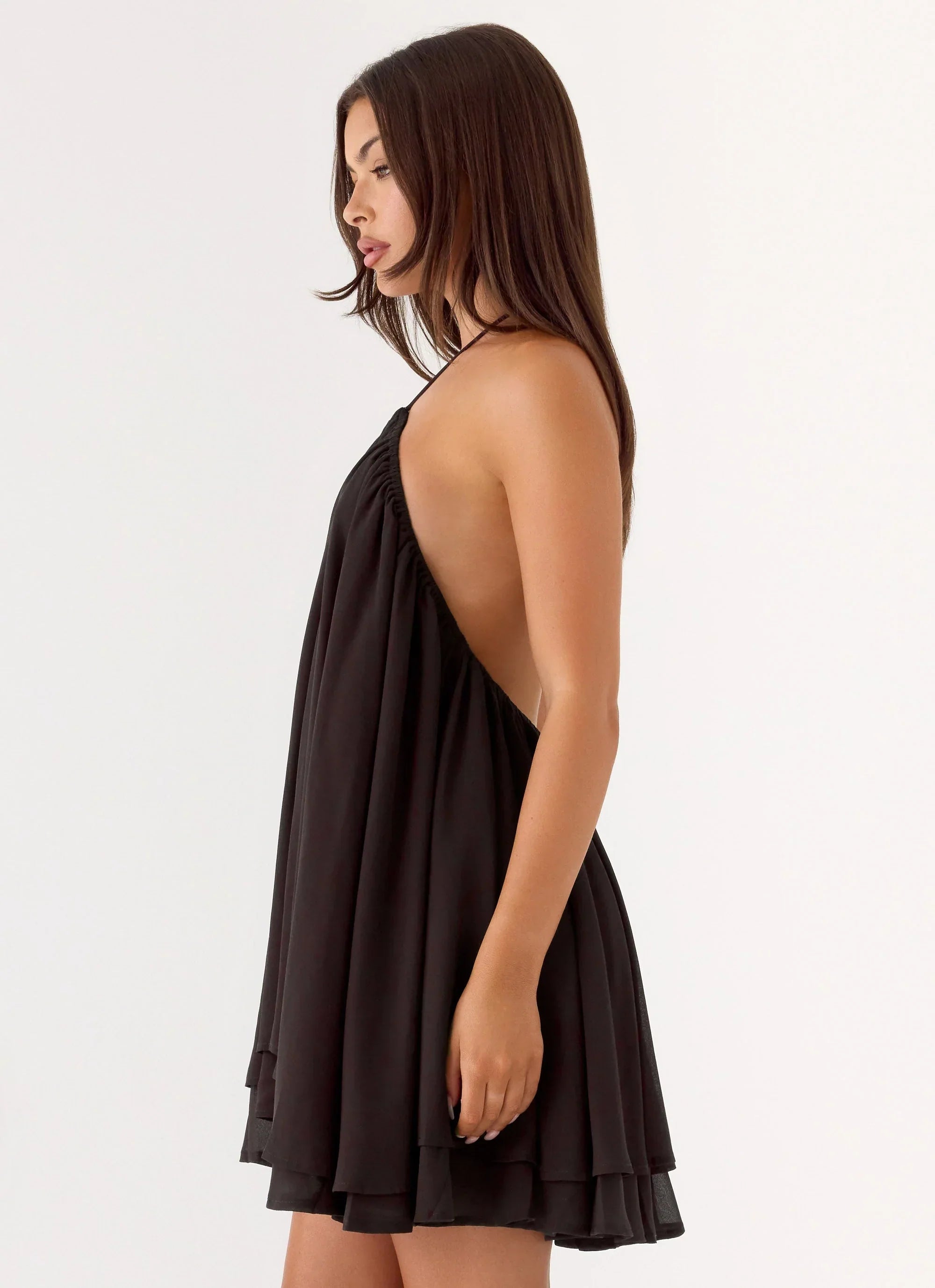 Alicelle Halter Mini Dress Brown