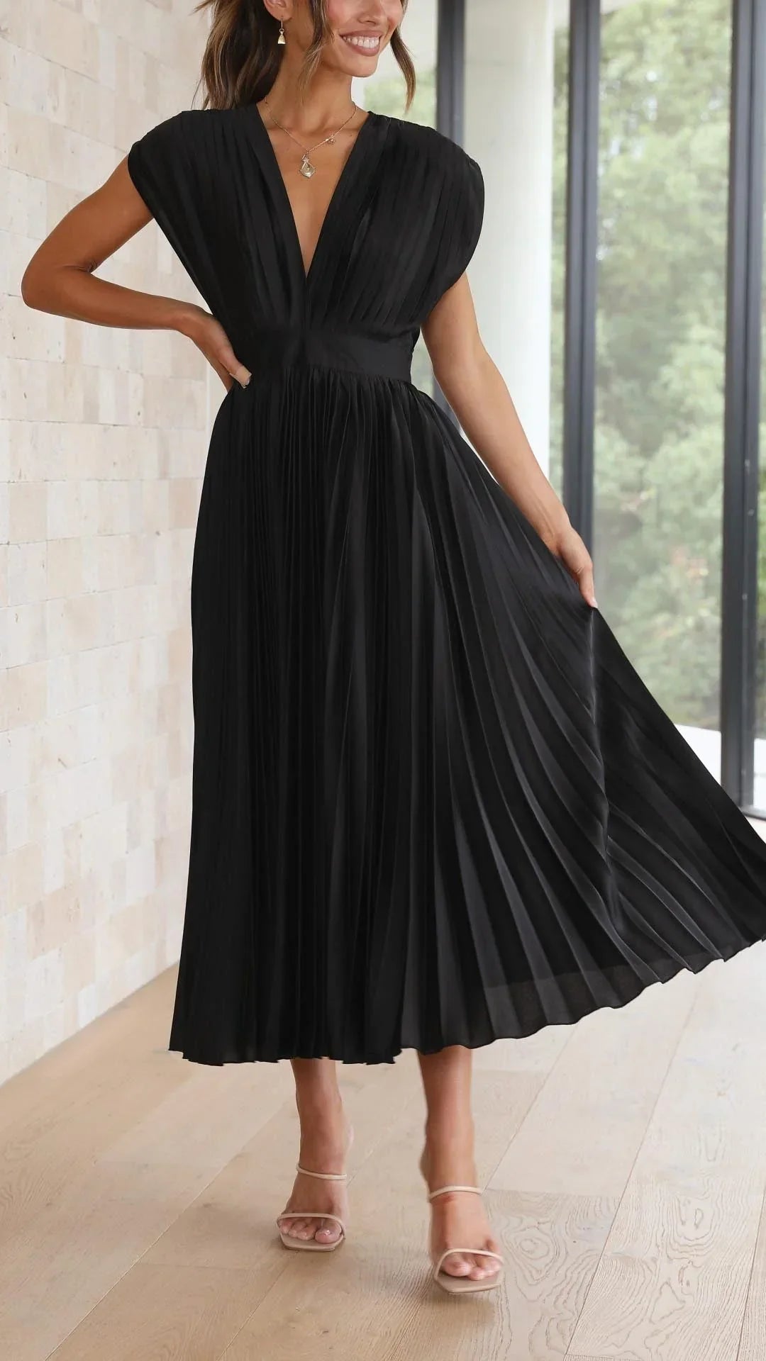 Rosalie Pleated Midi Dress