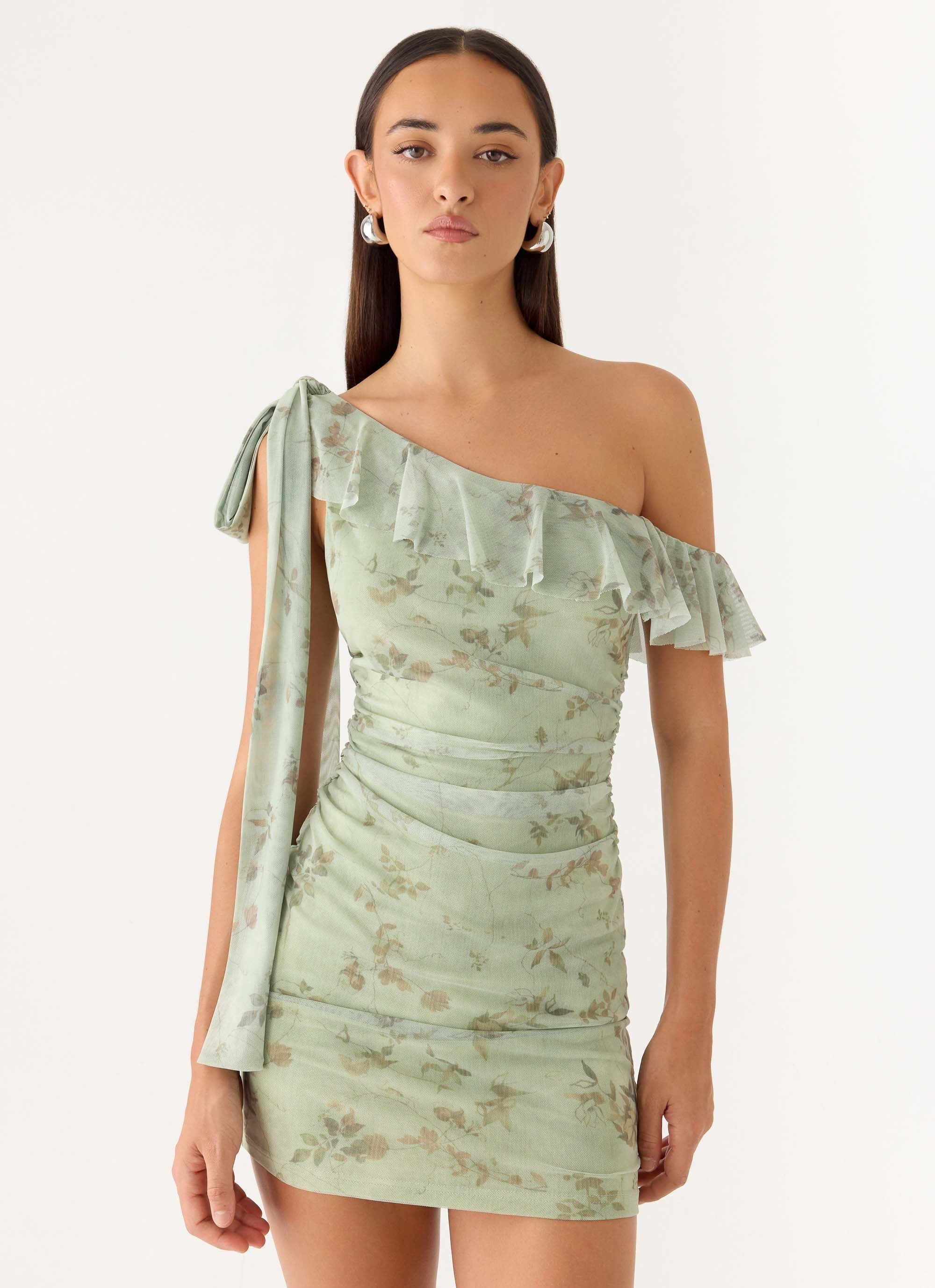 Hidden Gesture Mini Dress Wispy Fern