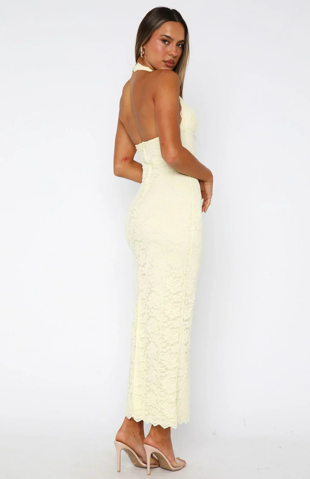 Lemon Lace Maxi Dress