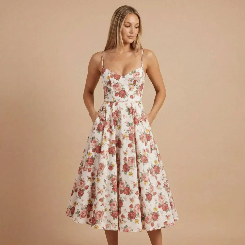 Emilia Sweetheart Midi Dress