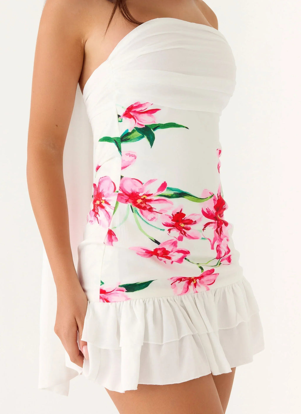 Manon Scarf Mini Dress White