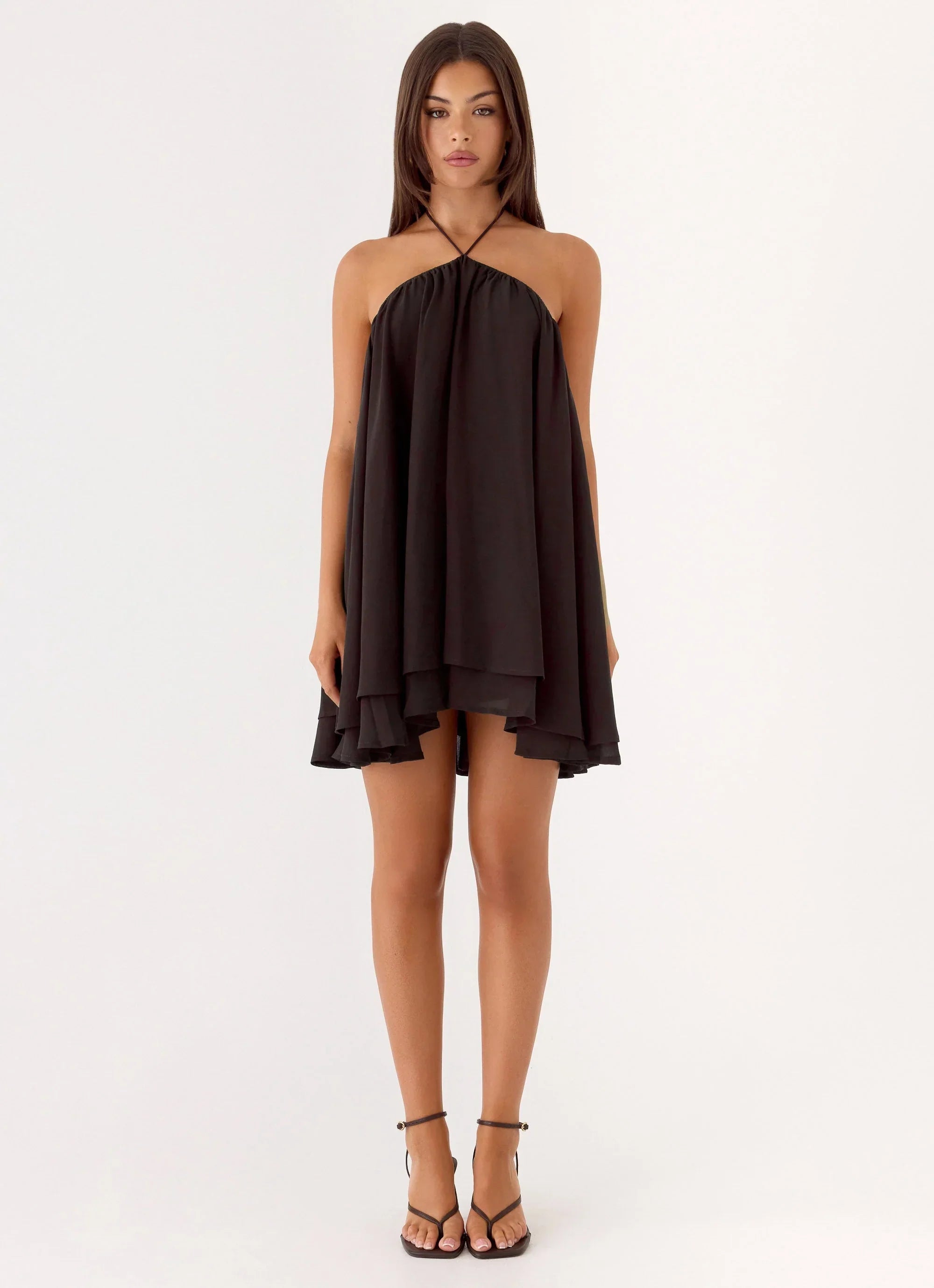 Alicelle Halter Mini Dress Brown