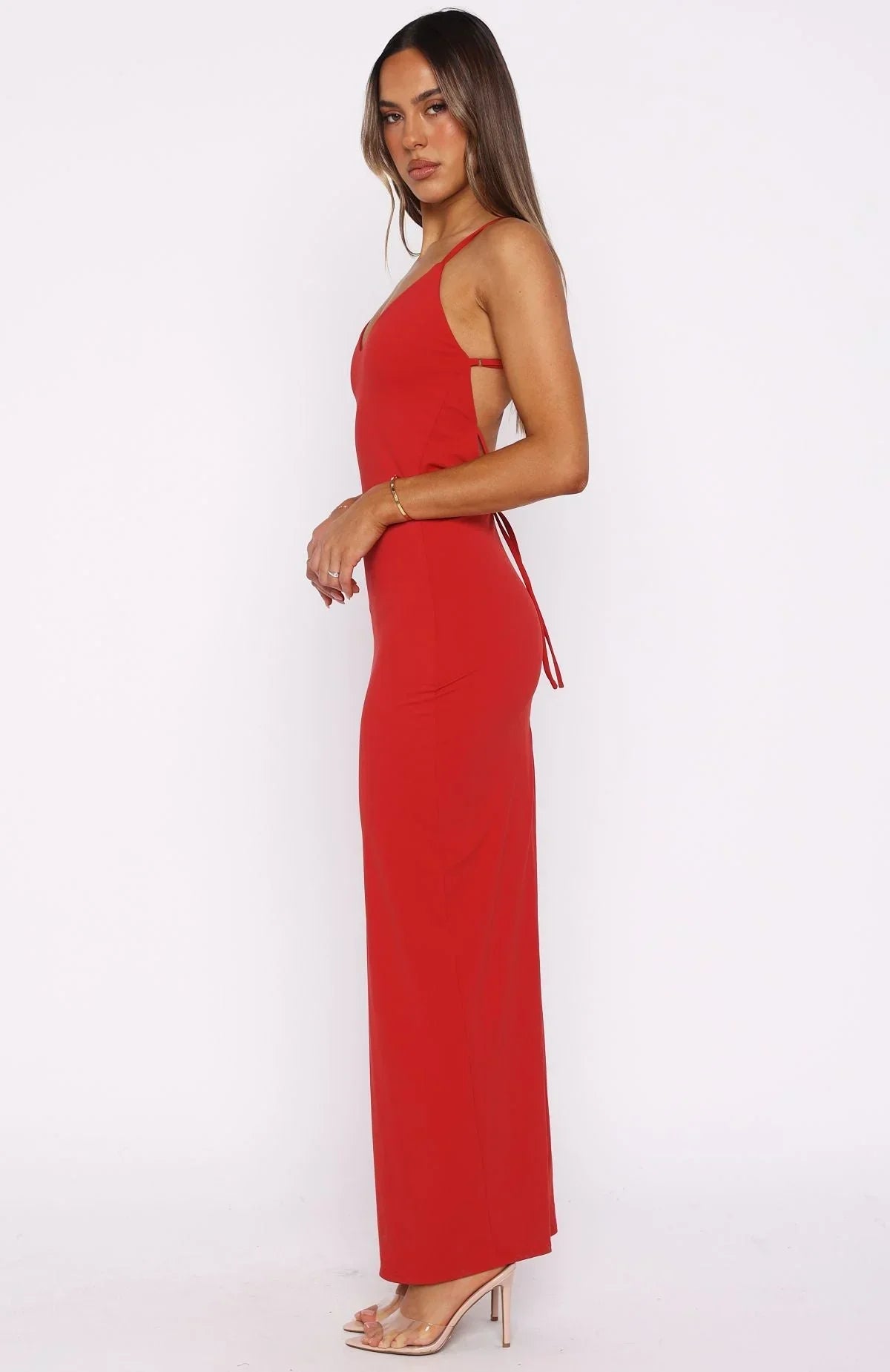 Crimson Flame Maxi Dress