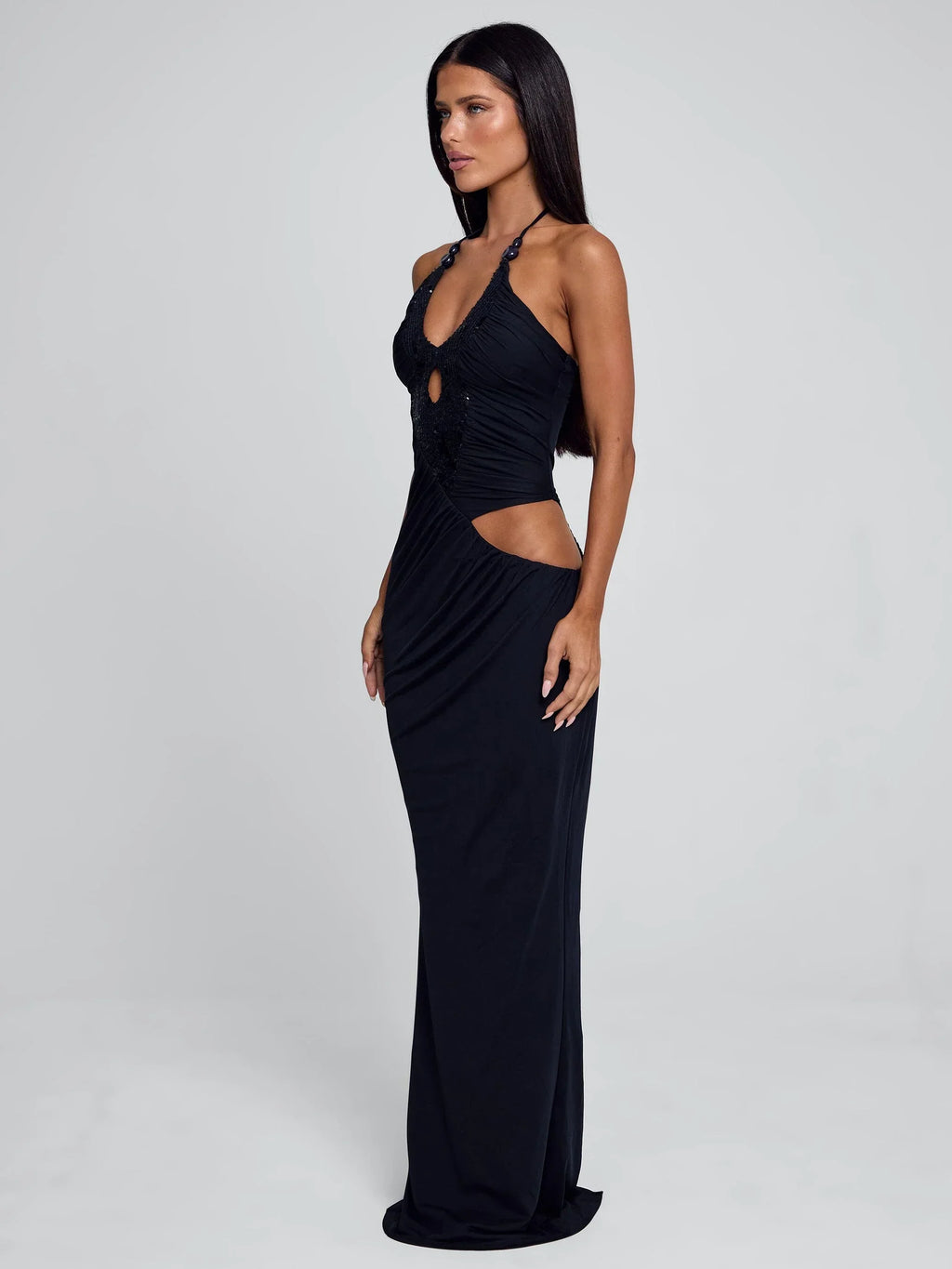 Mutia Navy Maxi Dress