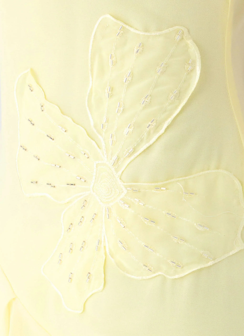 Aysha Beaded Flower Midi Dress - Yellow