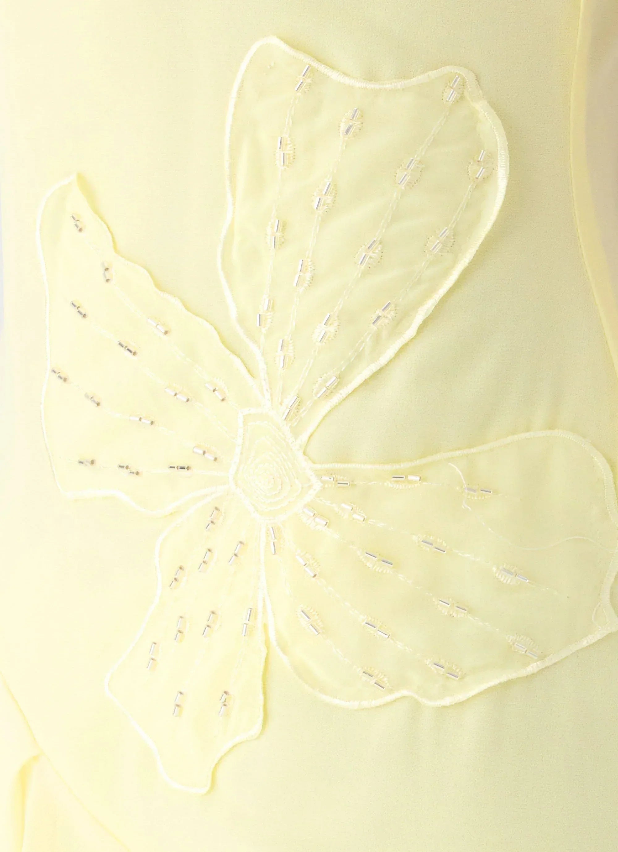 Aysha Beaded Flower Midi Dress - Yellow