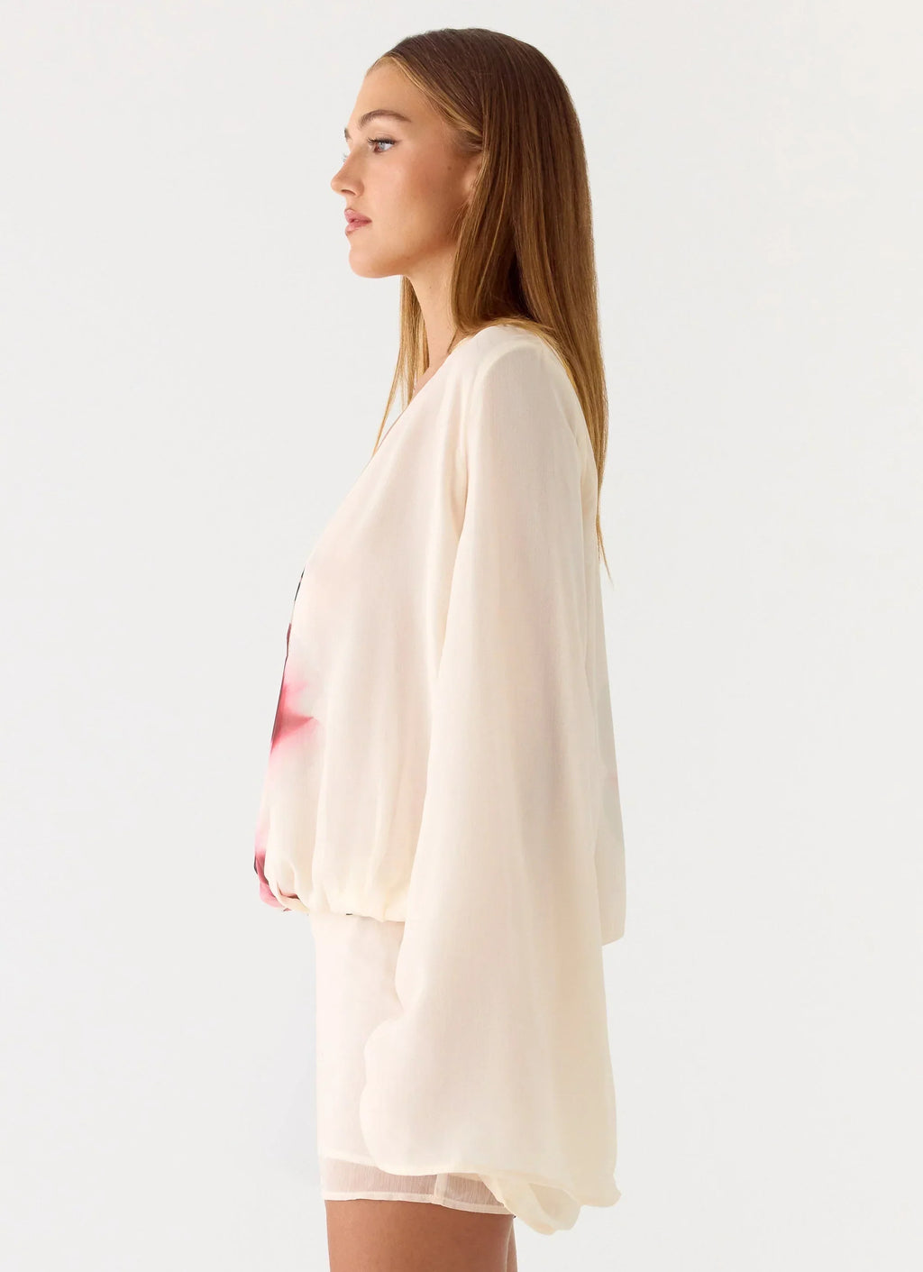 Junia Long Sleeve Mini Dress White